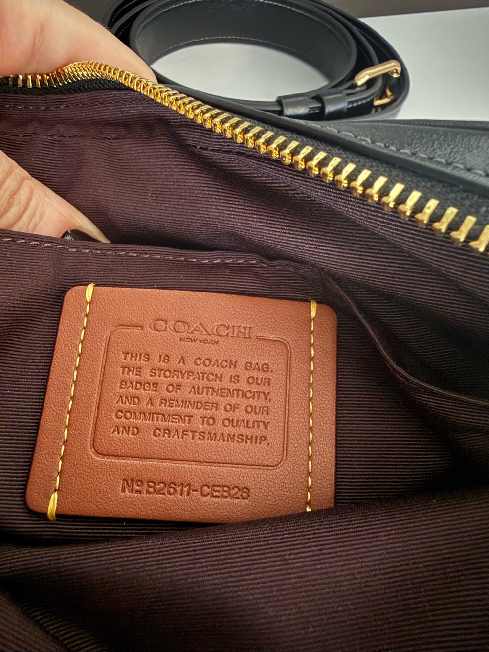 Coach Carey Crossbody Bag-Black/Gold - Picture 8 of 9